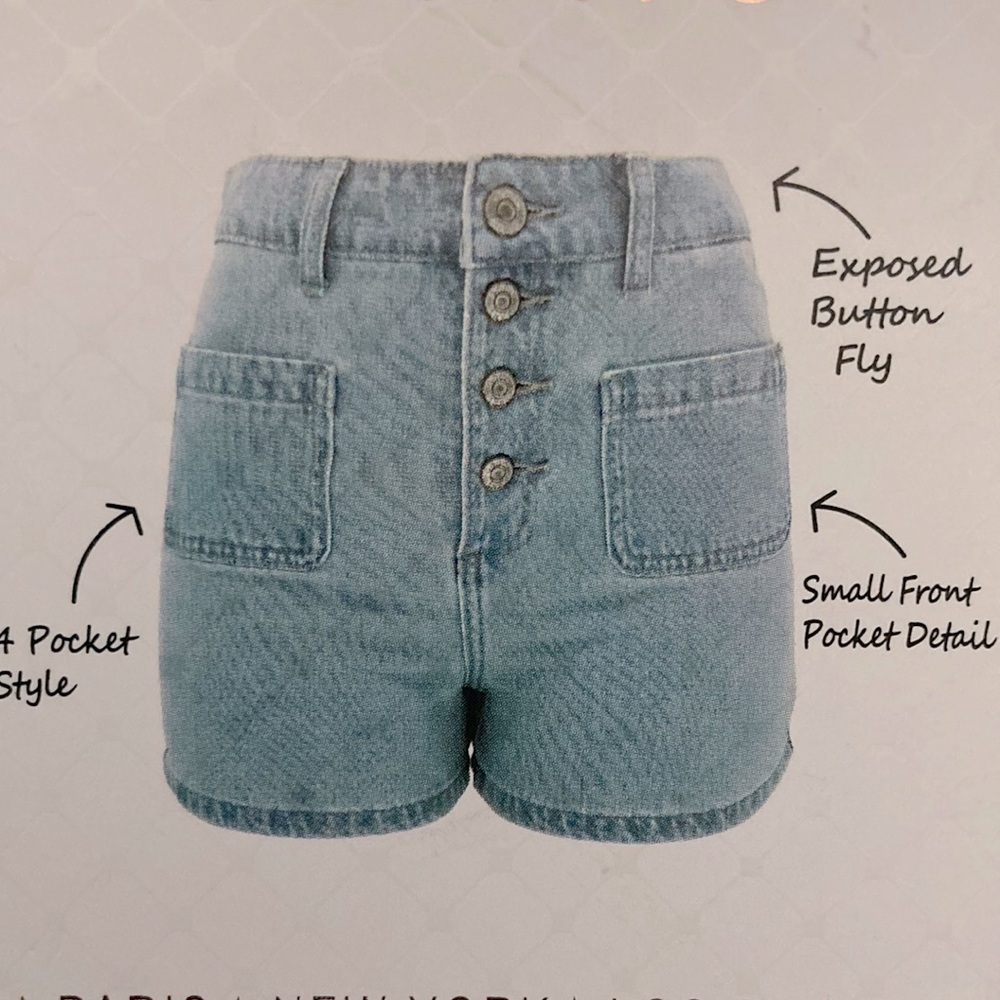 GOGO Jeans Juniors Plus Size High Waist Light Wash Denim Shorts